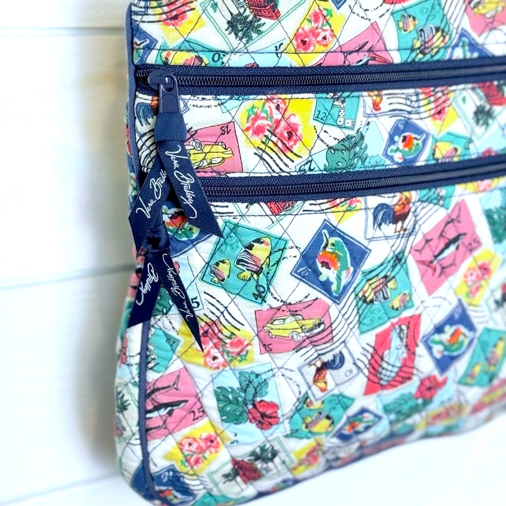 Vera Bradley Quilted “Cuban Stamps” Crossbody Hipster Crossbody Bag Purse - Picture 4 of 16